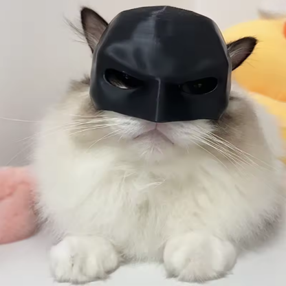 Pet Cat Dog Mask Half-Face Black Bat Handmade Adjustable Funny Halloween Cosplay Outfit Costume