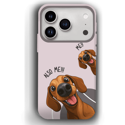 "Also Me" Design Custom Pet iPhone 17 Case – 4 Colors & 4 Patterns by YingMart, Personalized Pet Portrait Protective Cover for Dog Lovers