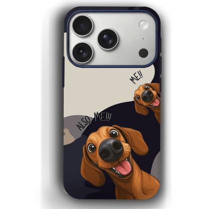 "Also Me" Design Custom Pet iPhone 17 Case – 4 Colors & 4 Patterns by YingMart, Personalized Pet Portrait Protective Cover for Dog Lovers