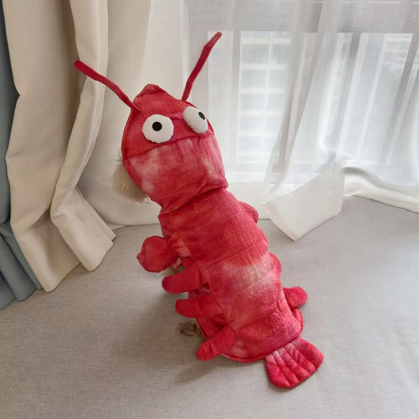 Crayfish Pet Costume Cat Hat Dog Clothes Autumn Winter Transform Outfit Halloween Cosplay