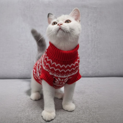 Winter Snowflake Pet Sweater Warm Knit Clothes for Small Dogs Cats Christmas Outfit