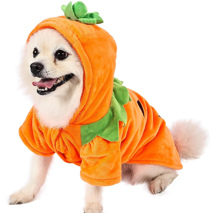 Pet Clothes Funny Pumpkin Clothes WintPumpkin Hooded Outfit for Dogs Cats Small Medium Large Funny Fleece Warm Halloween Pet Costumeer Pet Clothes Halloween Clothes Dog Clothes