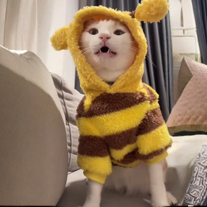 Plush Teddy Bear Pet Costume Hat Outfit for Cats Dogs Small Medium Large Halloween Cosplay Scary