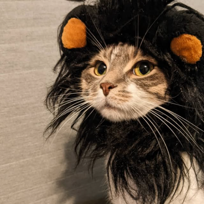 Lion Mane Pet Costume Wig Hat for Cats Dogs Funny Halloween Cosplay Outfit