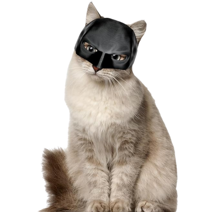 Pet Cat Dog Mask Half-Face Black Bat Handmade Adjustable Funny Halloween Cosplay Outfit Costume