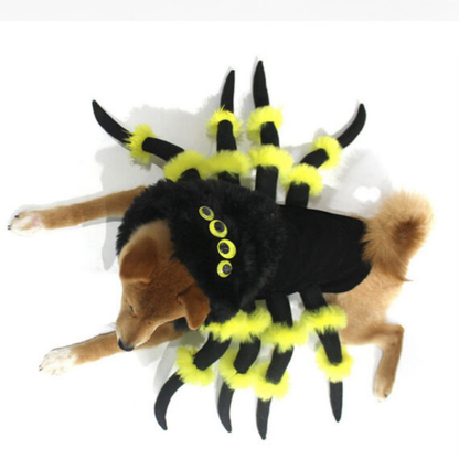 Spider Pet Costume Cat Dog Clothes Funny Halloween Cosplay Outfit Cute Dress Up Shirt