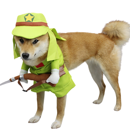 Funny Soldier Pet Costume for Dogs Cats Halloween Cosplay Outfit Cute Pet Shirt