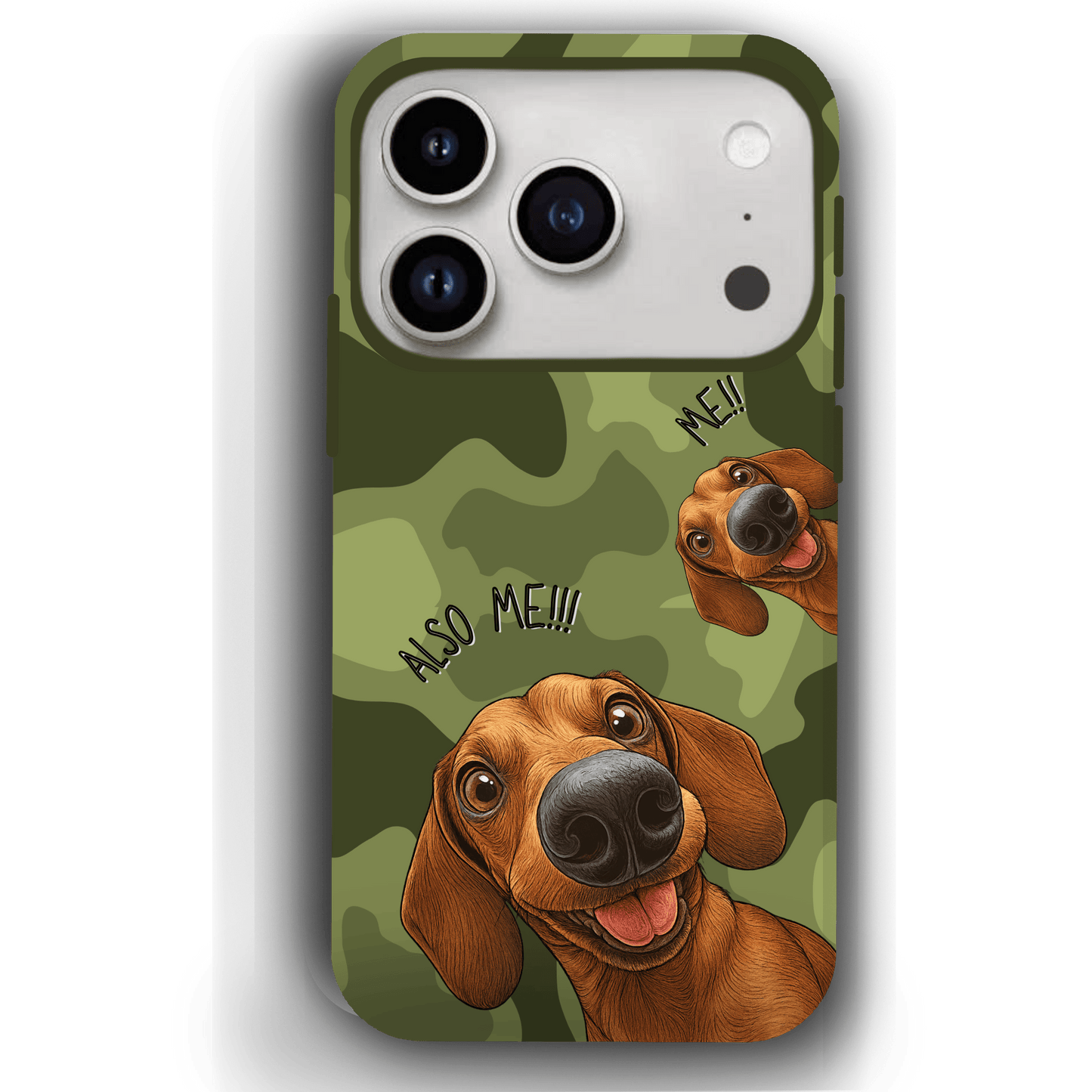 "Also Me" Design Custom Pet iPhone 17 Case – 4 Colors & 4 Patterns by YingMart, Personalized Pet Portrait Protective Cover for Dog Lovers