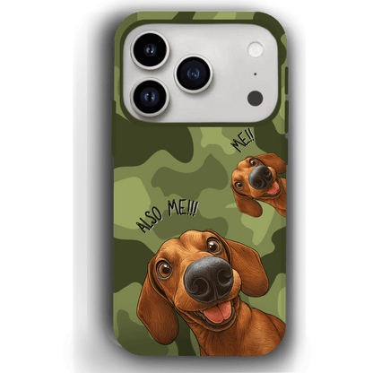 "Also Me" Design Custom Pet iPhone 17 Case – 4 Colors & 4 Patterns by YingMart, Personalized Pet Portrait Protective Cover for Dog Lovers