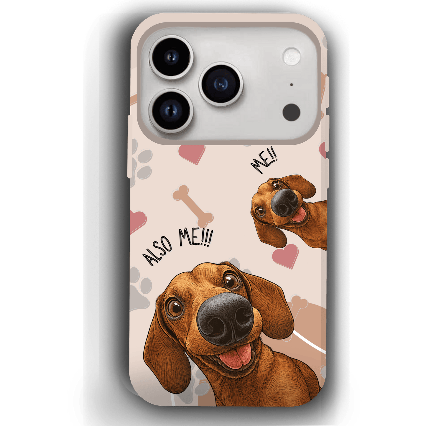 "Also Me" Design Custom Pet iPhone 17 Case – 4 Colors & 4 Patterns by YingMart, Personalized Pet Portrait Protective Cover for Dog Lovers