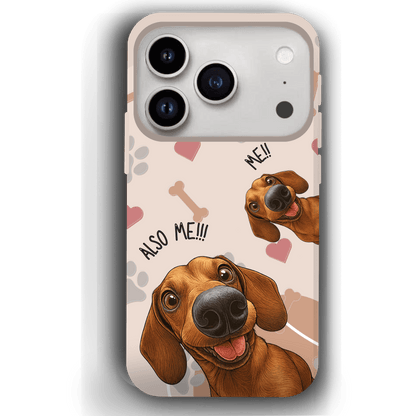 "Also Me" Design Custom Pet iPhone 17 Case – 4 Colors & 4 Patterns by YingMart, Personalized Pet Portrait Protective Cover for Dog Lovers