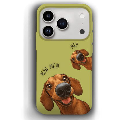 "Also Me" Design Custom Pet iPhone 17 Case – 4 Colors & 4 Patterns by YingMart, Personalized Pet Portrait Protective Cover for Dog Lovers