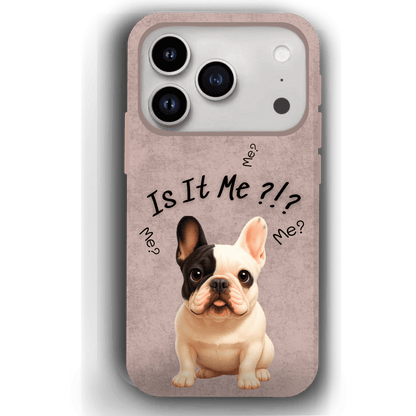 “Is It Me?” Design Custom Pet iPhone 17 Case by YingMart – Personalized Funny Portrait Design, Perfect Gift for Pet Lovers