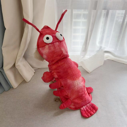 Crayfish Pet Costume Cat Hat Dog Clothes Autumn Winter Transform Outfit Halloween Cosplay