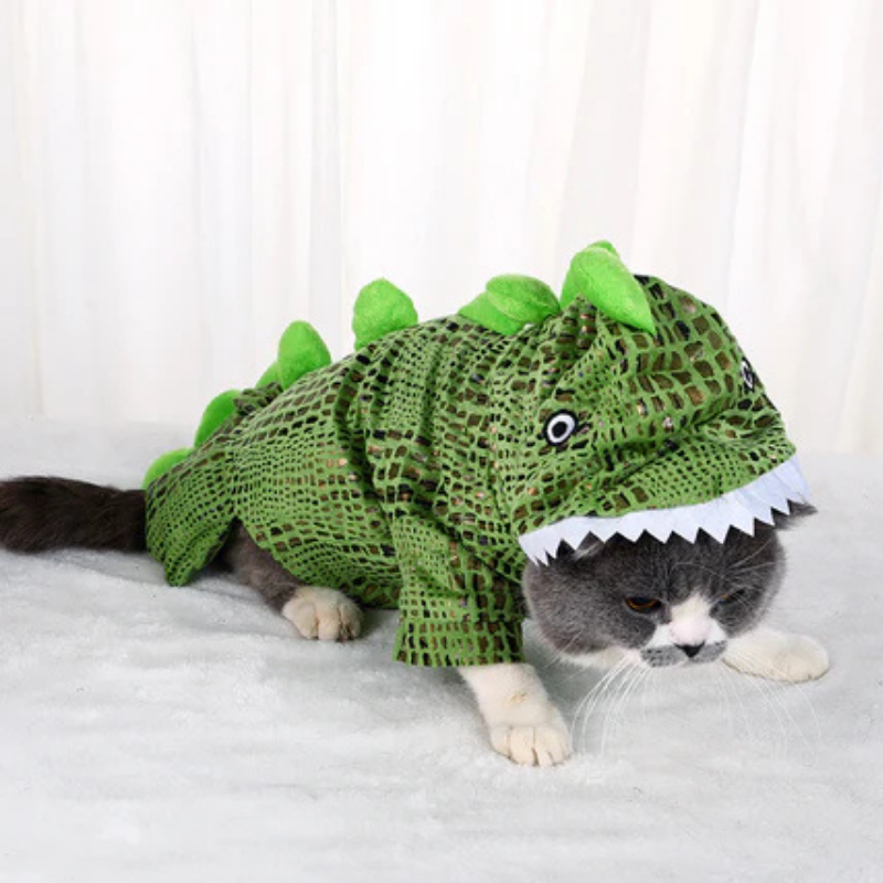 Pet Outfit Puppies Cats Dinosaur Crocodile Hoodie Halloween Dog Costume Small Medium Large Cosplay