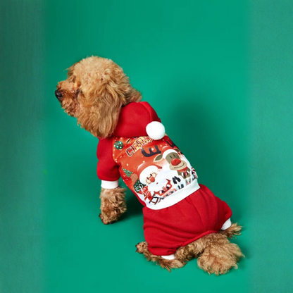 Christmas Pet Dog Clothes Warm Soft Hoodie Sweatshirt for Small Dogs Cats Winter Outfit