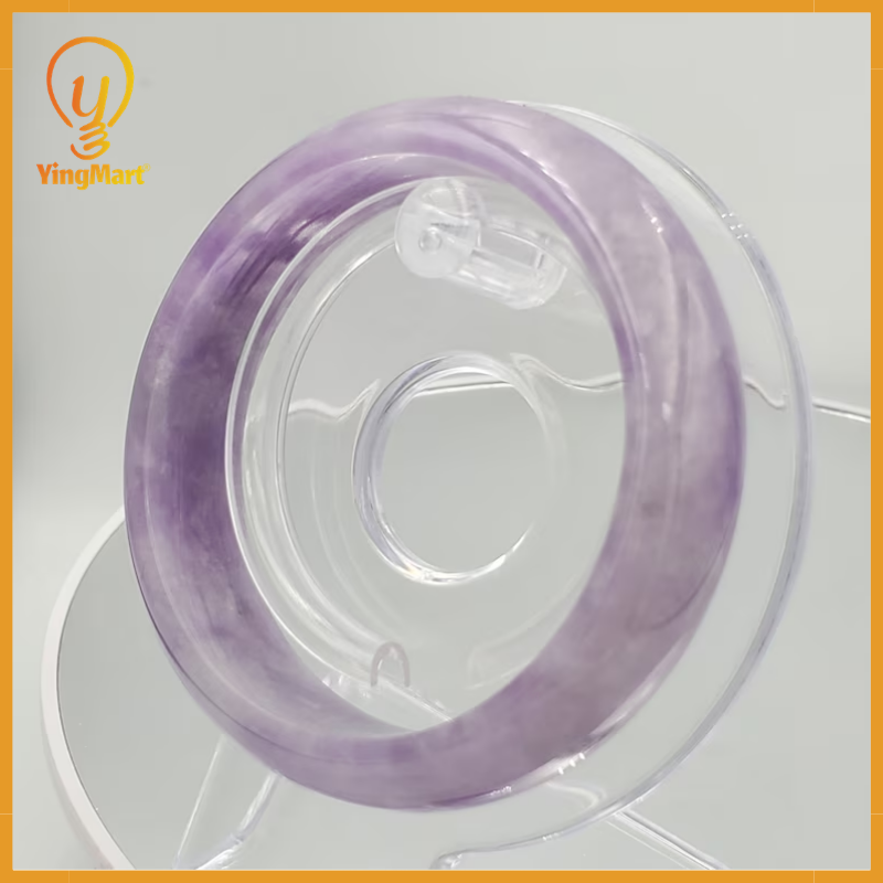 Yingmart 48-64mm Ice Purple Jadeite Jade Bangle, Elegant Princess Bracelet for Female Mom Girlfriend, Vintage, Chirstmas