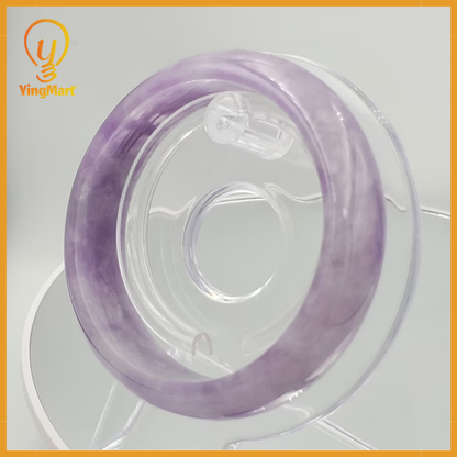 Yingmart 48-64mm Ice Purple Jadeite Jade Bangle, Elegant Princess Bracelet for Female Mom Girlfriend, Vintage, Chirstmas