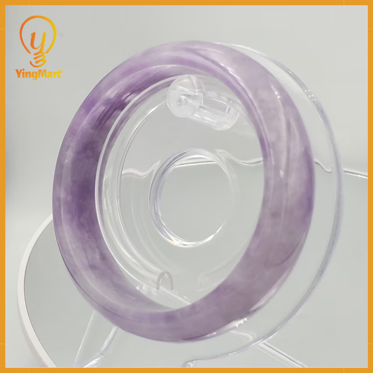 Yingmart 48-64mm Ice Purple Jadeite Jade Bangle, Elegant Princess Bracelet for Female Mom Girlfriend, Vintage, Chirstmas