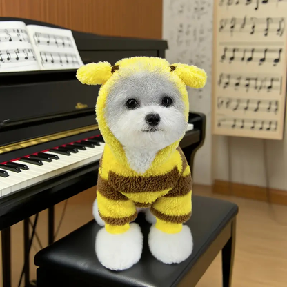 Plush Teddy Bear Pet Costume Hat Outfit for Cats Dogs Small Medium Large Halloween Cosplay Scary