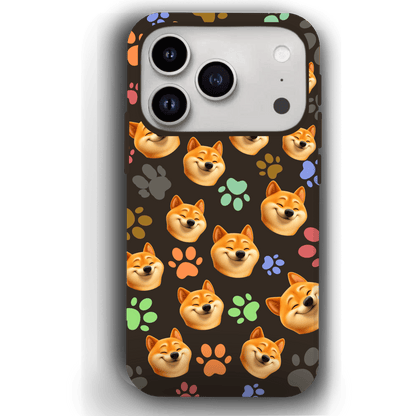Custom Pet Phone Case for iPhone 17/ 17 Air/ 17 Pro/ 17 Pro Max by YingMart, Personalized Pet Portrait Cover with Paw, Heart, Fish & Bone Symbols