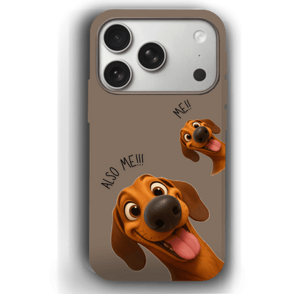 "Also Me" Design Custom Pet iPhone 17 Case – 4 Colors & 4 Patterns by YingMart, Personalized Pet Portrait Protective Cover for Dog Lovers