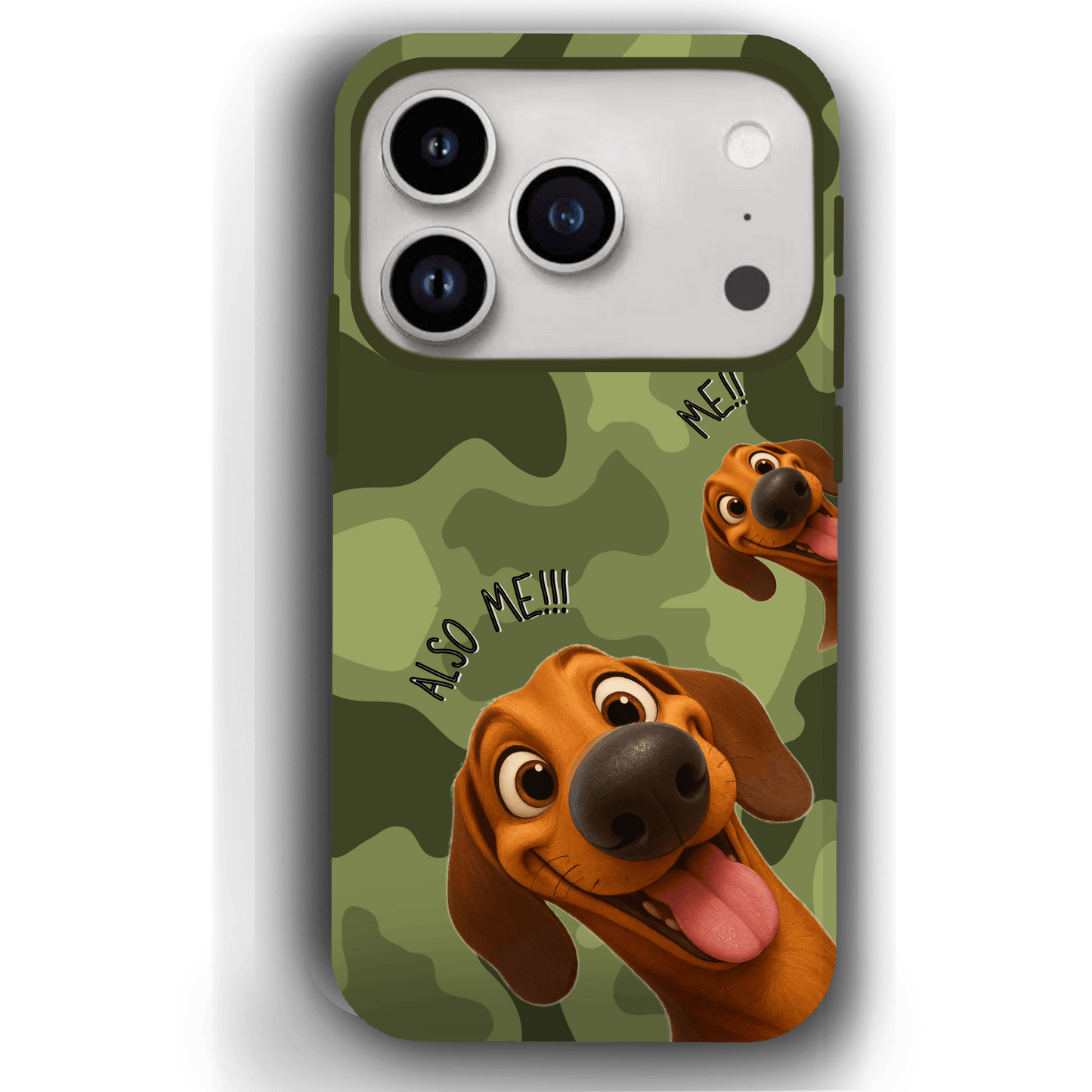 "Also Me" Design Custom Pet iPhone 17 Case – 4 Colors & 4 Patterns by YingMart, Personalized Pet Portrait Protective Cover for Dog Lovers