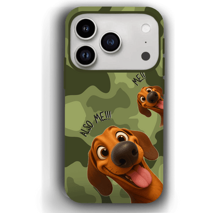 "Also Me" Design Custom Pet iPhone 17 Case – 4 Colors & 4 Patterns by YingMart, Personalized Pet Portrait Protective Cover for Dog Lovers
