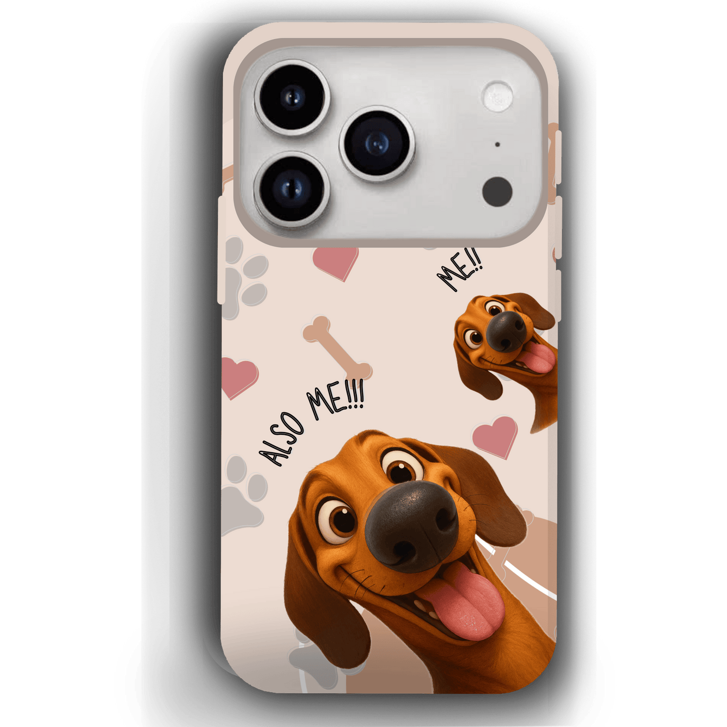 "Also Me" Design Custom Pet iPhone 17 Case – 4 Colors & 4 Patterns by YingMart, Personalized Pet Portrait Protective Cover for Dog Lovers