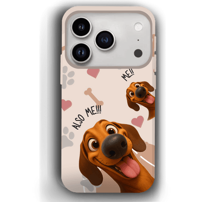 "Also Me" Design Custom Pet iPhone 17 Case – 4 Colors & 4 Patterns by YingMart, Personalized Pet Portrait Protective Cover for Dog Lovers