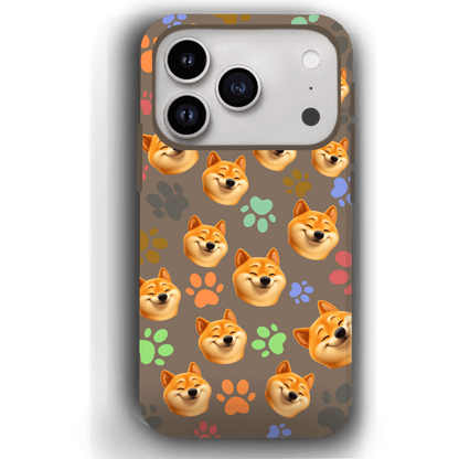 Custom Pet Phone Case for iPhone 17/ 17 Air/ 17 Pro/ 17 Pro Max by YingMart, Personalized Pet Portrait Cover with Paw, Heart, Fish & Bone Symbols