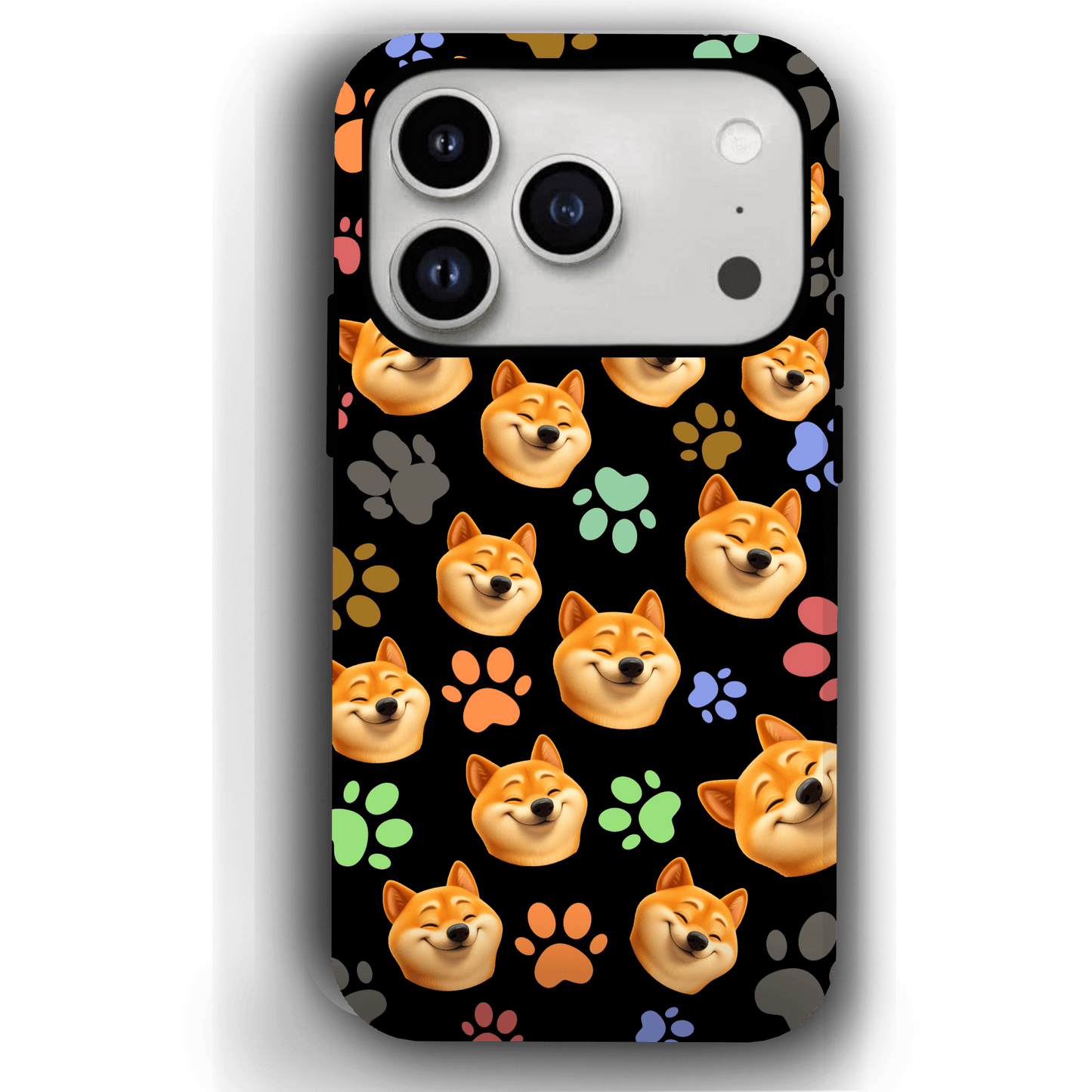 Custom Pet Phone Case for iPhone 17/ 17 Air/ 17 Pro/ 17 Pro Max by YingMart, Personalized Pet Portrait Cover with Paw, Heart, Fish & Bone Symbols