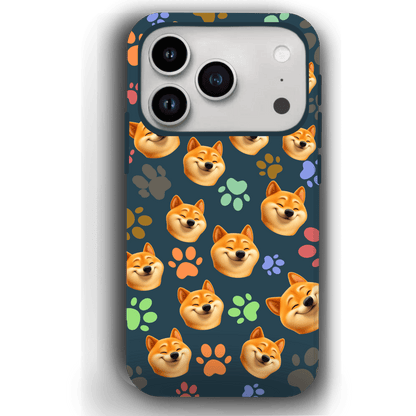 Custom Pet Phone Case for iPhone 17/ 17 Air/ 17 Pro/ 17 Pro Max by YingMart, Personalized Pet Portrait Cover with Paw, Heart, Fish & Bone Symbols