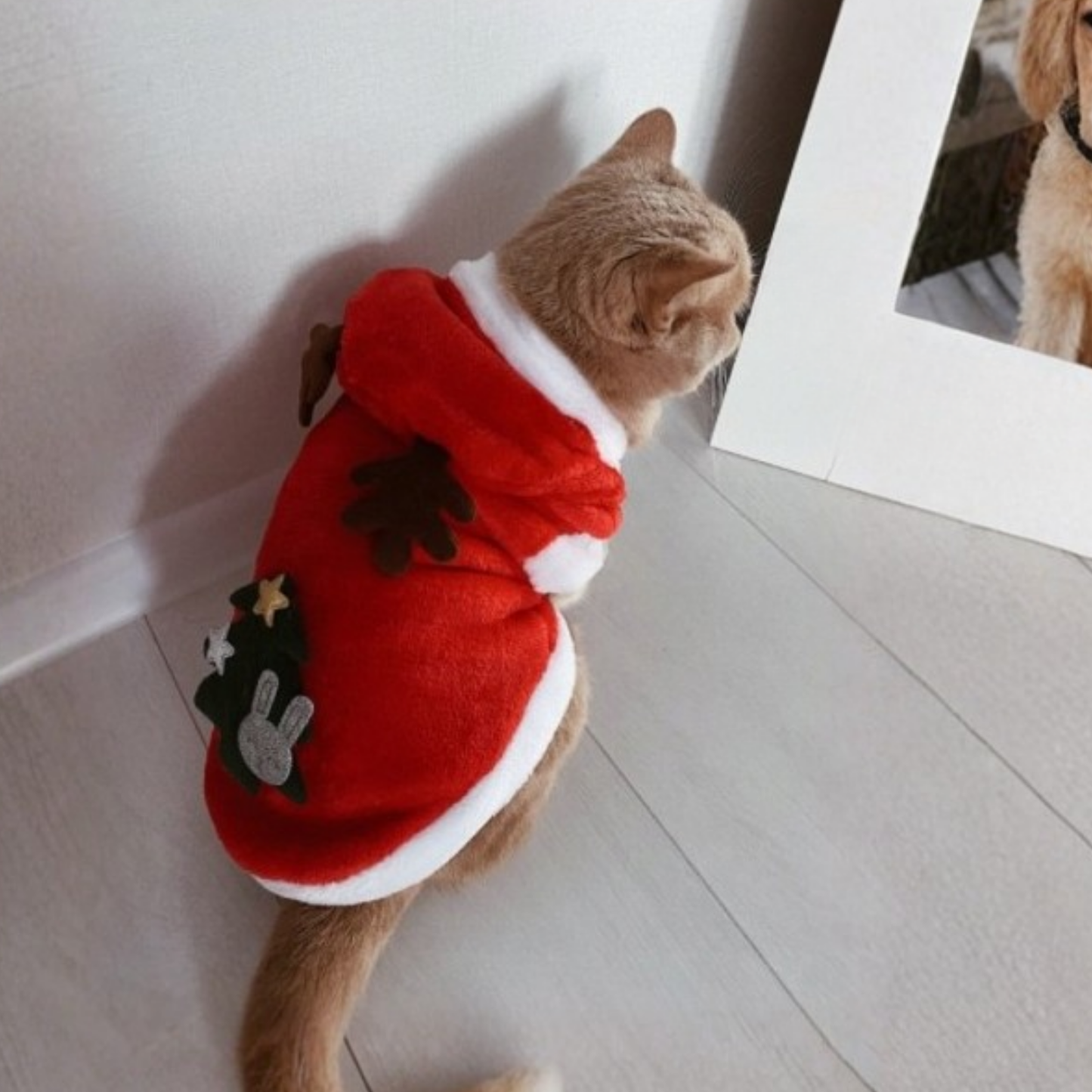 Santa Christmas Pet Costume Warm Jacket for Small Dogs Cats Winter Outfit Holiday Clothing