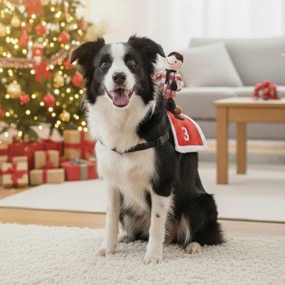 Santa Claus Riding Pet Costume for Small Dogs Cats Christmas Flannel Outfit Winter Hoodie