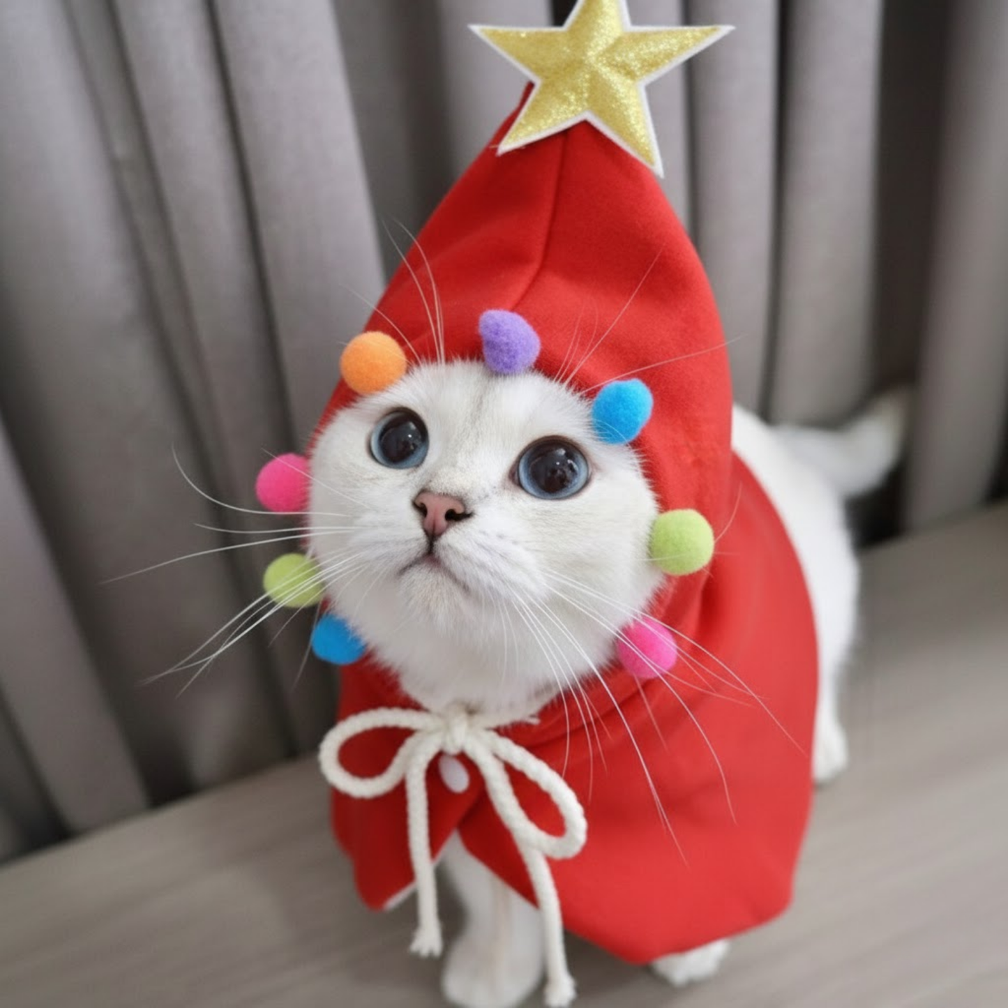 Christmas Tree Pet Cape Costume for Dogs Cats Holiday Outfit Festive Cloak Small Animal Clothes