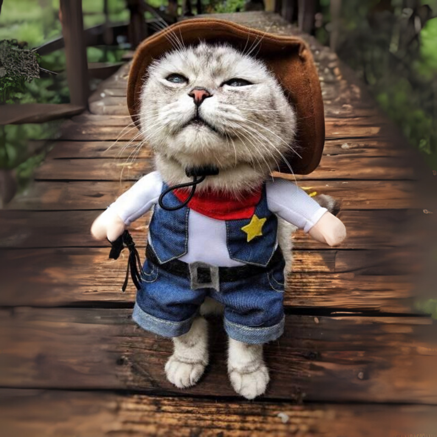 Funny Pet Cowboy Costume Role Play Suit Cat Dog Halloween Christmas Party Outfit