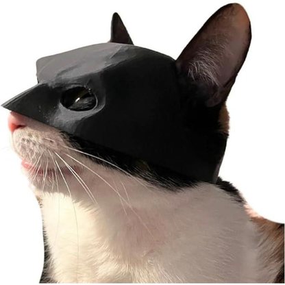 Pet Cat Dog Mask Half-Face Black Bat Handmade Adjustable Funny Halloween Cosplay Outfit Costume