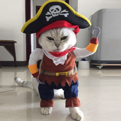 Pirate Costume Set With Hat Cosplay Halloween Christmas Pet Dog Cat Small Medium Large Cute Scary