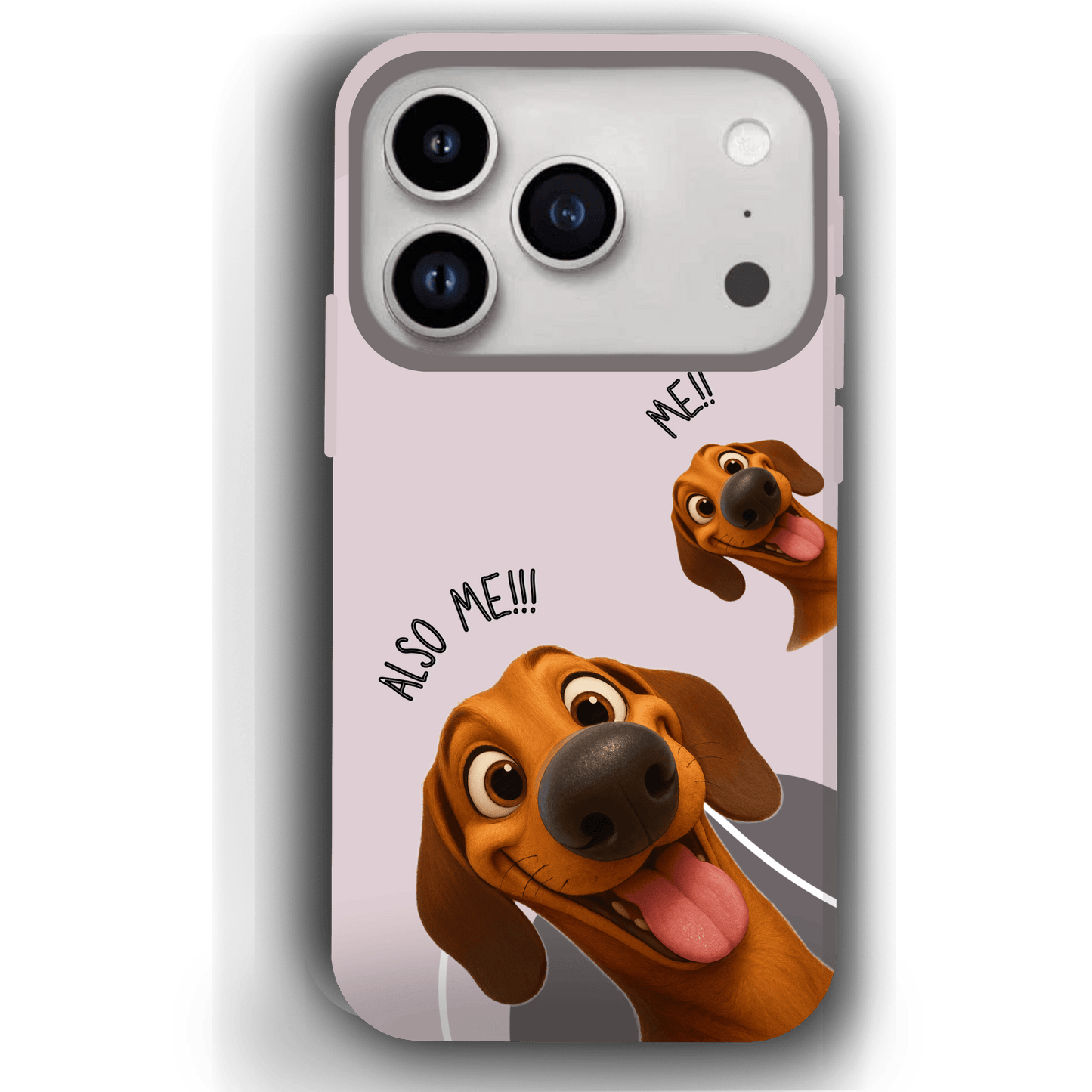 "Also Me" Design Custom Pet iPhone 17 Case – 4 Colors & 4 Patterns by YingMart, Personalized Pet Portrait Protective Cover for Dog Lovers