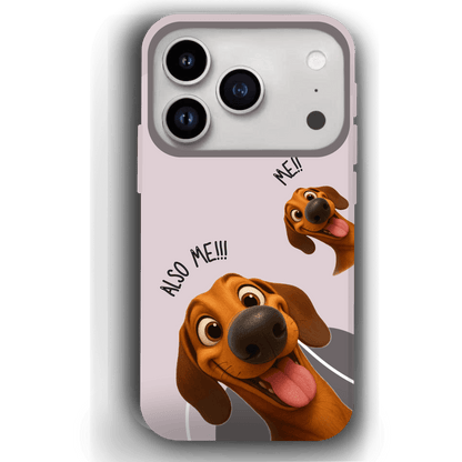 "Also Me" Design Custom Pet iPhone 17 Case – 4 Colors & 4 Patterns by YingMart, Personalized Pet Portrait Protective Cover for Dog Lovers
