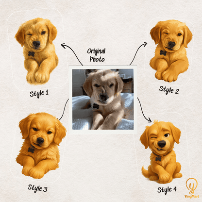 Custom Pet Phone Case for iPhone 17/ 17 Air/ 17 Pro/ 17 Pro Max by YingMart, Personalized Pet Portrait Cover with Paw, Heart, Fish & Bone Symbols