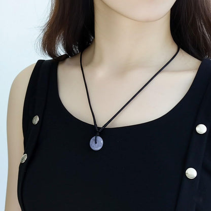 Love & Luck – Natural Heart/Donut Jade Pendant Necklace for Women – Lucky Jade Jewelry Gift for Her, Genuine Green/Purple/White Stone, Minimalist Spiritual Necklace, Real Jade Necklace for Balance, Energy & Style by YingMart