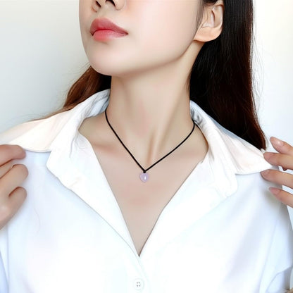 Love & Luck – Natural Heart/Donut Jade Pendant Necklace for Women – Lucky Jade Jewelry Gift for Her, Genuine Green/Purple/White Stone, Minimalist Spiritual Necklace, Real Jade Necklace for Balance, Energy & Style by YingMart