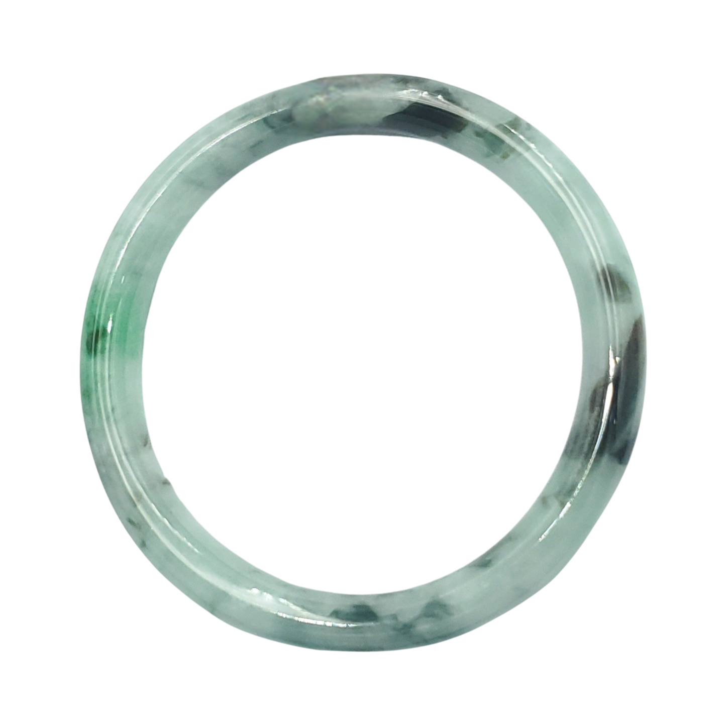 High Quality 48–72mm Natural-Colour Jade White Floating Green Black Veins Bangle Gift for Her Mom Grandma Feng Shui Personalized Jewelry