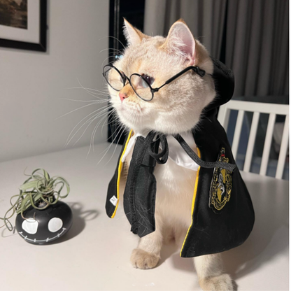 Embroidered Pet Cloak Cat Dog Costume Wizard Cape Halloween Outfit Cosplay Clothes