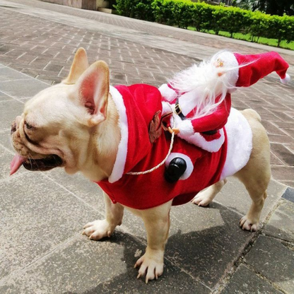 Santa Claus Riding Deer Pet Costume for Dogs Funny Christmas Outfit Holiday Party Clothes