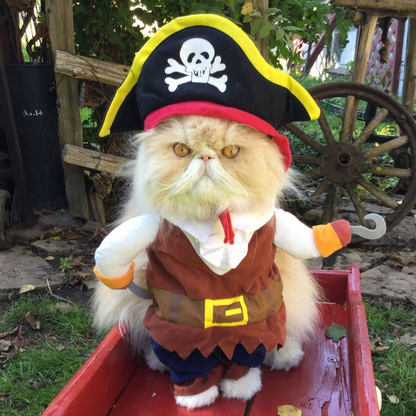 Pirate Costume Set With Hat Cosplay Halloween Christmas Pet Dog Cat Small Medium Large Cute Scary