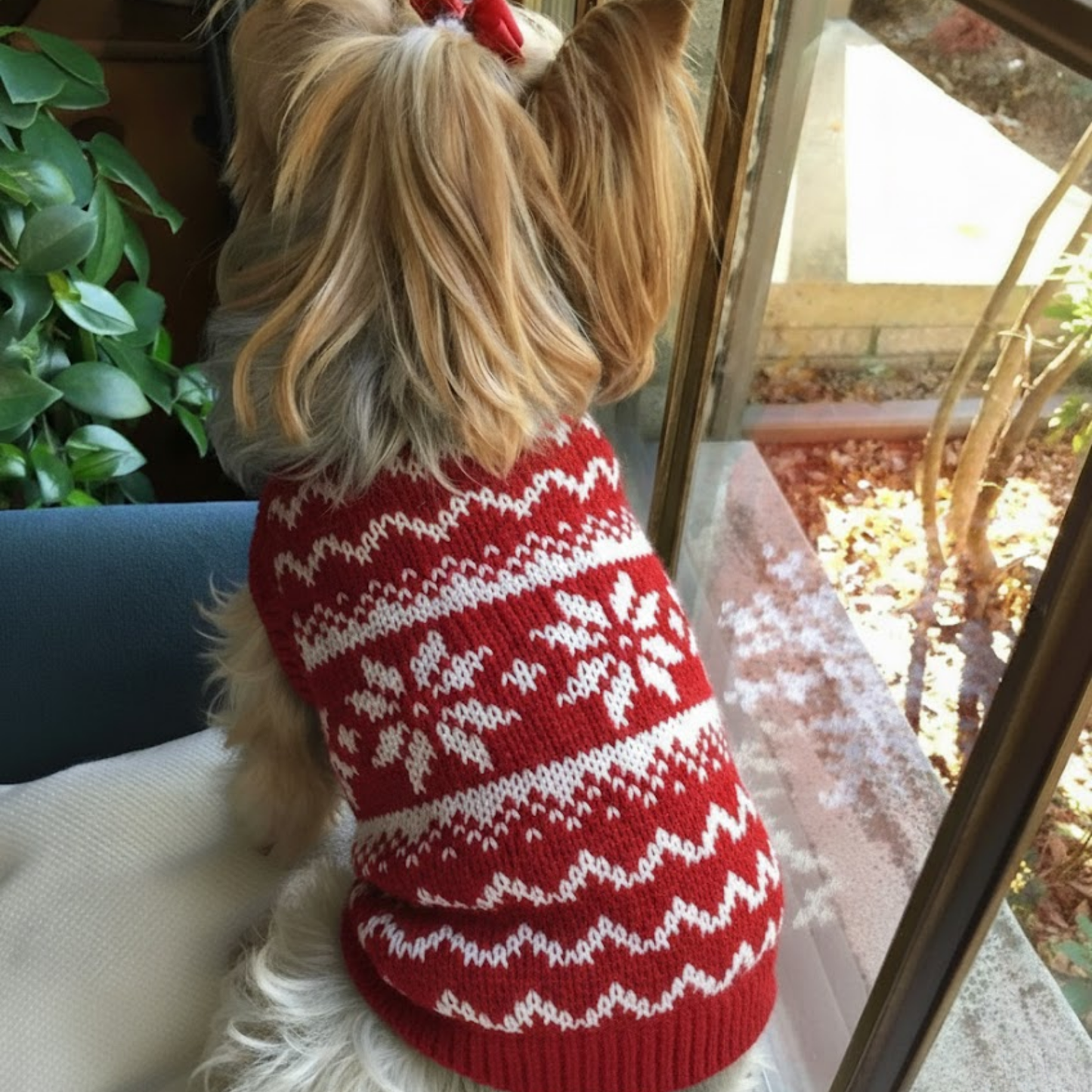 Winter Snowflake Pet Sweater Warm Knit Clothes for Small Dogs Cats Christmas Outfit