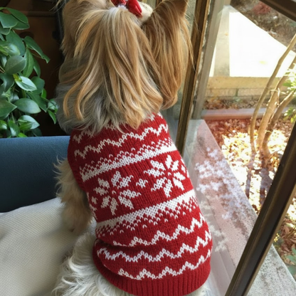 Winter Snowflake Pet Sweater Warm Knit Clothes for Small Dogs Cats Christmas Outfit